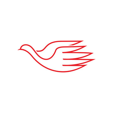 flying swan lines art simple linked logo vector