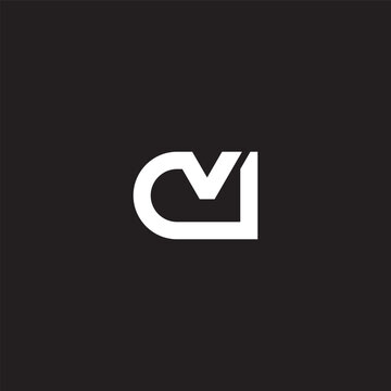 letter cmv simple linked logo vector