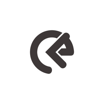 letter le simple linked circle geometric logo vector
