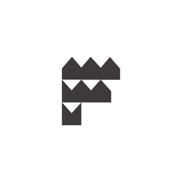 letter f  homes silhouette symbol logo vector