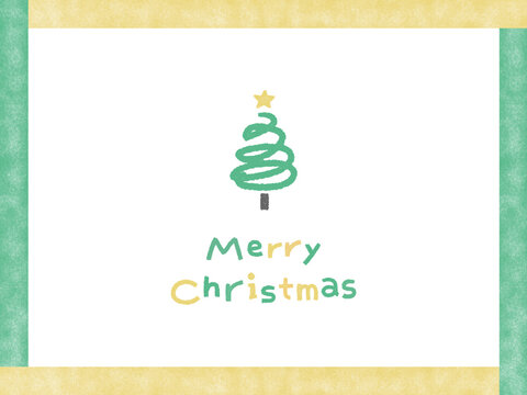 クリスマスの水彩風フレーム