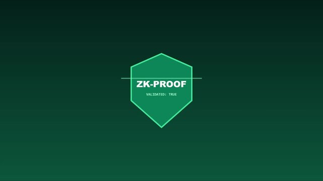 Zk-proof validated true digital security concept animation for blockchain and cryptography technology 4k
