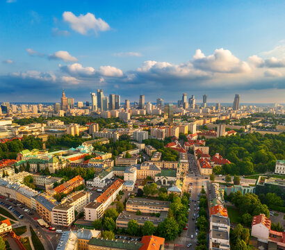 View to the modern Warsaw