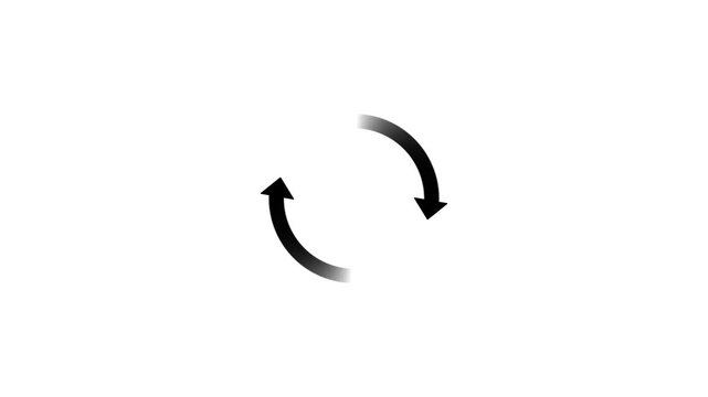 Rotating Circular Arrows Refresh Reload Icon Animation Loop Isolated White Background Motion Graphic Video
