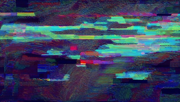 abstract digital glitch noise and vhs distortion texture