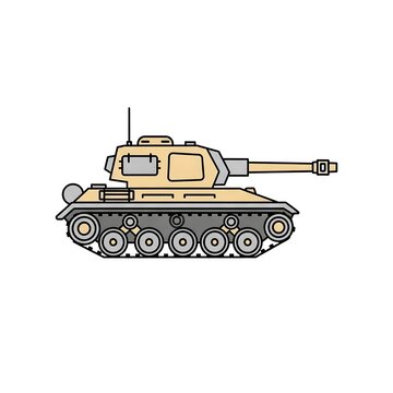 Armored military tank vector illustration on white background