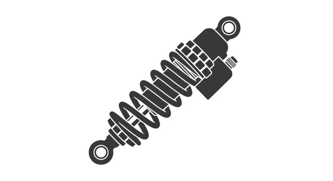 Motorcycle Shock Absorber Icon - Black and White Vector Graphic