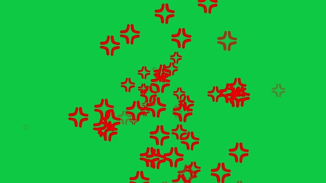 Animation Anime Anger Symbol Overlay Red Vein on Green Screen Chroma Key