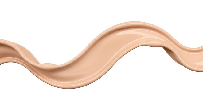 Smooth beige liquid foundation makeup swirl isolated on white