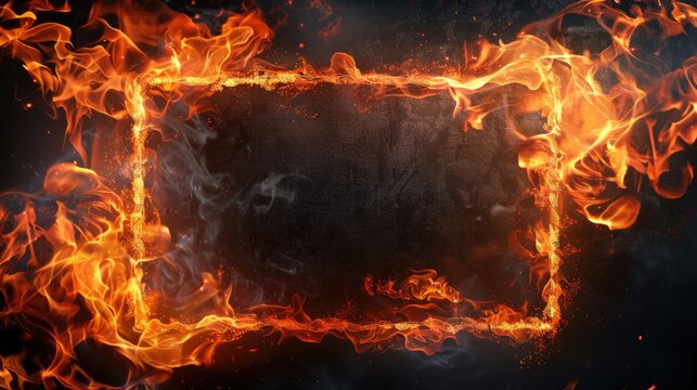 Fiery frame background