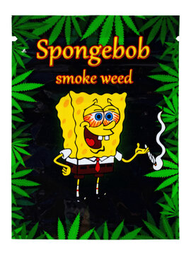 Spongebob smoke weed sponge bob funny bag cannabis baggie dime drug mylar packaging original design stone high commercial business