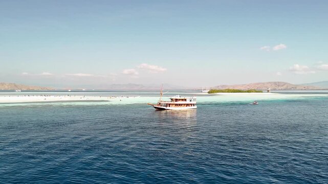 Beautiful aerial view of Pulau Karangan island with crystal