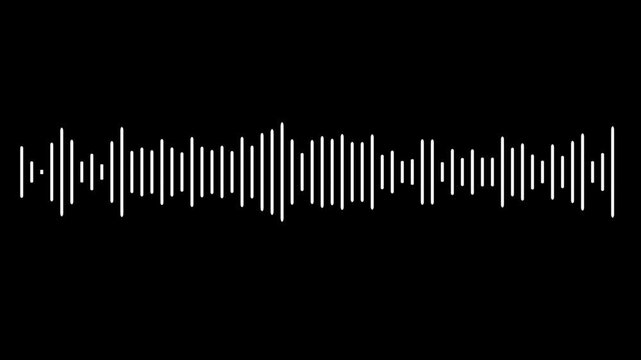 
Audio Wave sound animation. sound equalizer audio sound animated. Bright audio wave digital frequency animation on black background. line audio wave visualization on a transparent background,