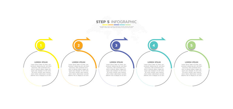 Presentation business abstract background infographic template colorful step 5