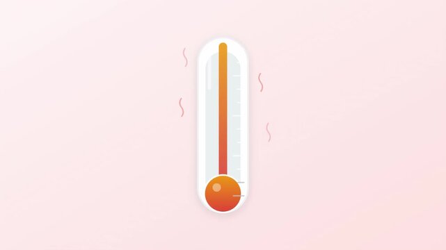 Minimalist thermometer illustration showing temperature level