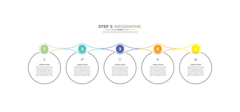 Presentation business abstract background infographic template colorful step 5