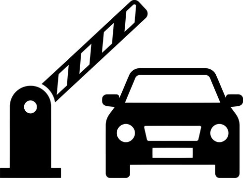 Car and parking barrier gate icon
