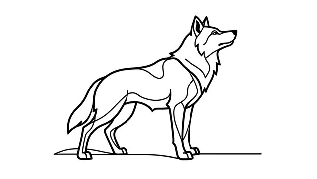 German Shepherd dog illustration white background.