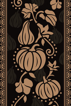 pumpkin vector lace pattern Hollow out silhouettes flat design 