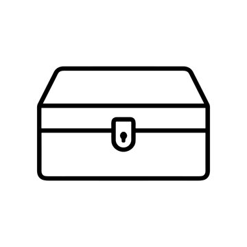 Simple black line art chest box.