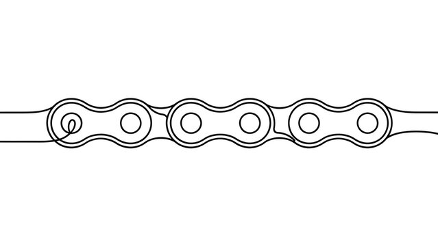 Bicycle chain links isolated on white background.