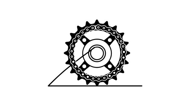 Bicycle sprocket gear on white background.