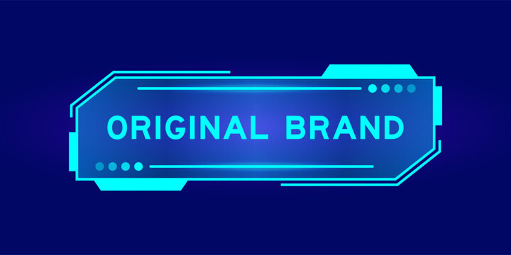 Futuristic hud banner that have word orientation on user interface screen on blue background