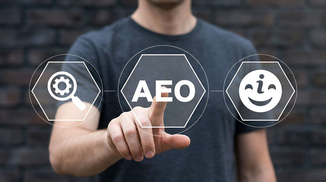 AEO Answer Engine Optimization Digital Search Strategy User Experience Marketing Concept