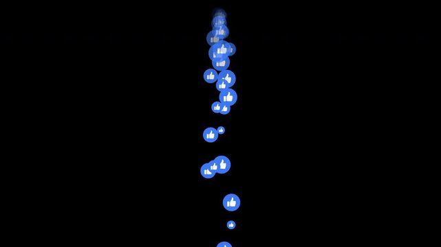 4k pop up love emoji that plunges down on black background.