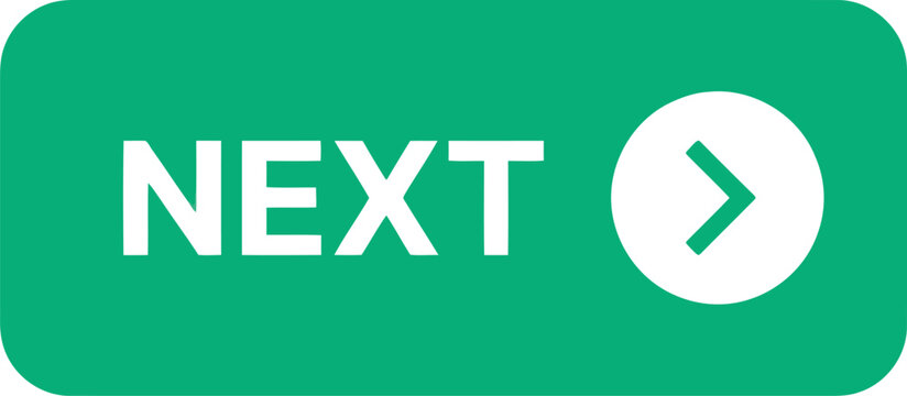 Next button icon with arrow, user interface element for navigation, isolated on white background