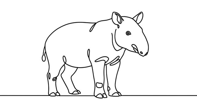 Simple line drawing of aardvark on white background.