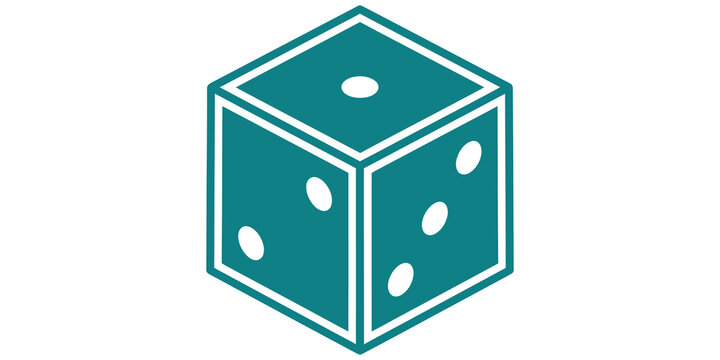 game die cube lucky gamble play casino isolated on transparent background