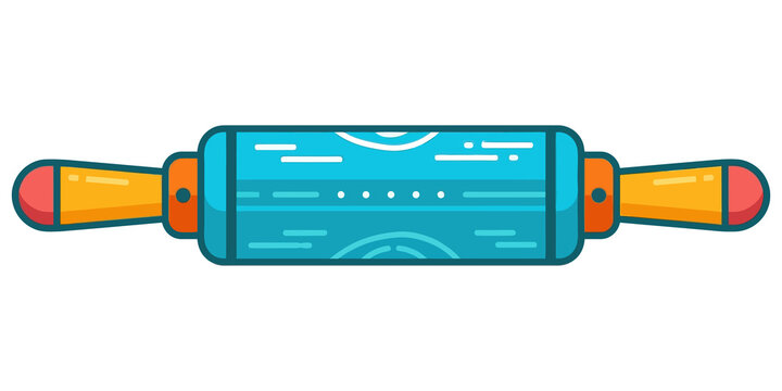 Kitchen rolling pin baking utensil for pastry and dough preparation isolated on transparent background