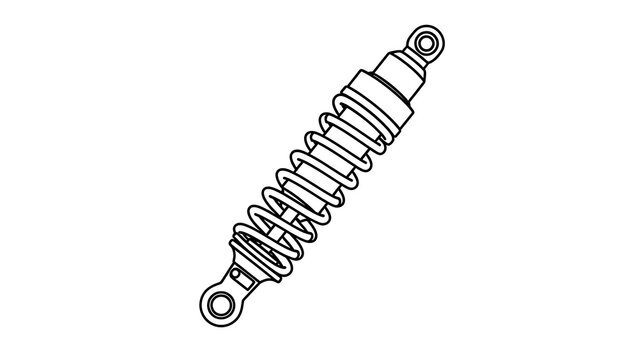Motorcycle shock absorber isolated on white background.