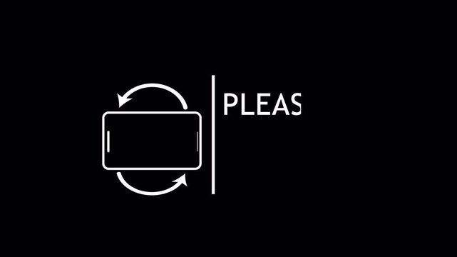 Rotate your device. Please rotate your phone animation with icon and text on transparent background. 4K Video
