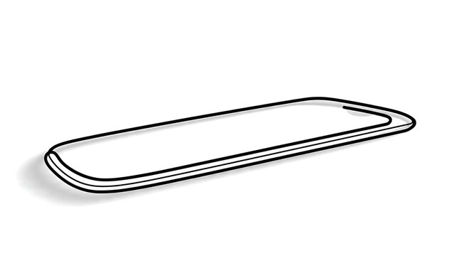 Smartphone outline illustration on white background.