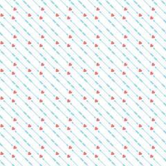 Obraz premium Seamless Heart And Arrow Pattern Background For Valentines Day, Love And Romantic Designs