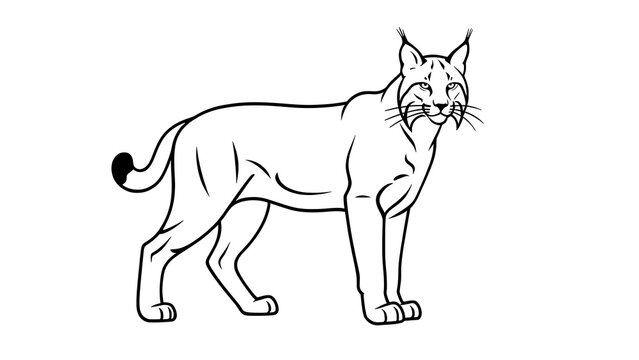Lynx illustration on white background.