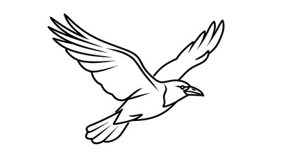 Obraz premium Flying bird illustration on white background.