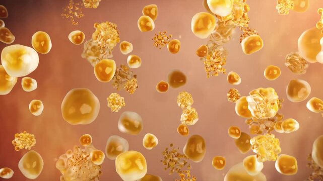 Male Belly Fat Burning & Weight Loss 3D Animation with Fat Cell Close-up