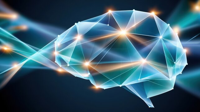 Abstract neural network visualization with glowing nodes and connections