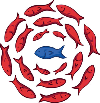 Being unique among many. vector illustration