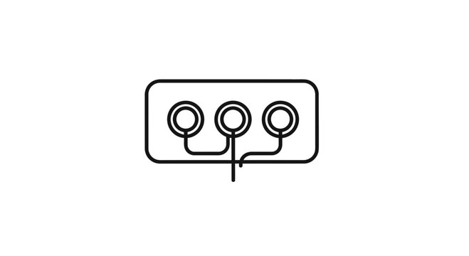 Three Electrodes Connected to a Device, Medical Technology Icon