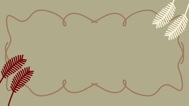 Vintage Boho Wheat Frame Background