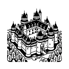 Fototapeta premium Medieval Castle Fortress Illustration 1.