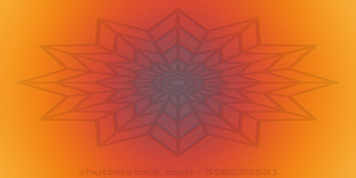 Symmetric geometric star pattern with orange gradient texture for creative background art.