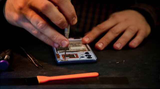 Soldering Small Circuit Board Close Up