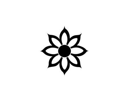Black Flower Icon Vector