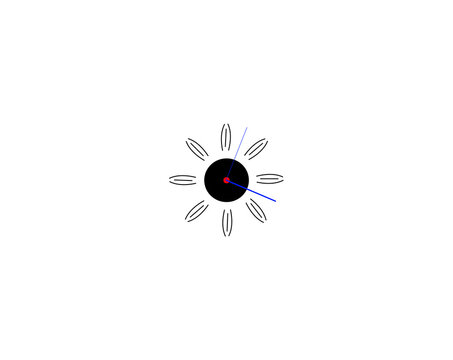 Sunburst Clock Face Motif