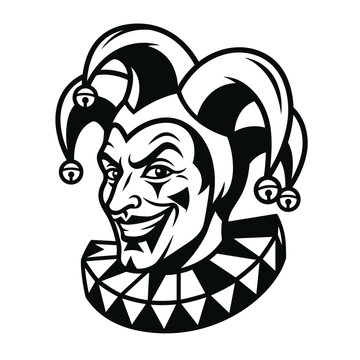 Jester Character Head with Bells and Collar.